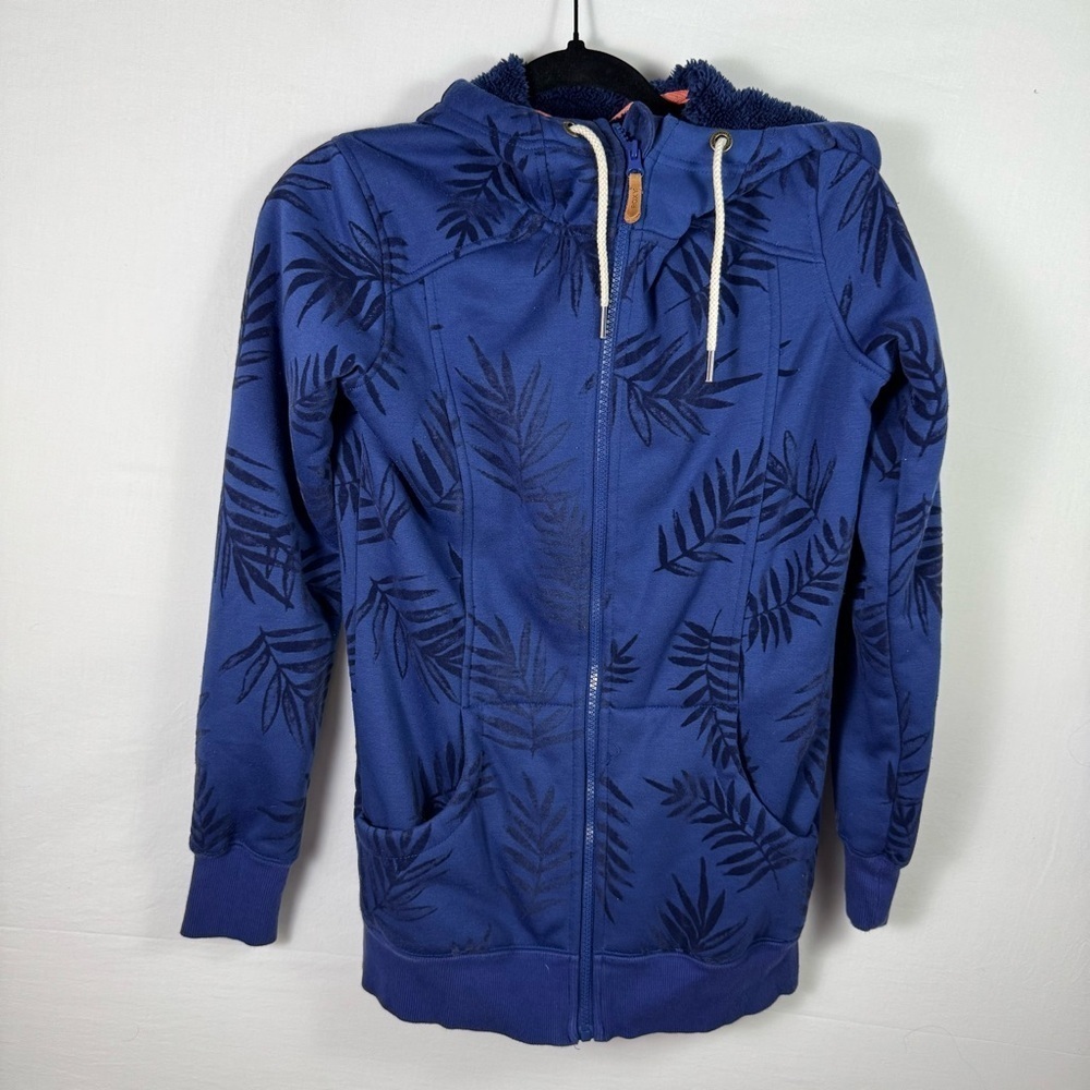 Roxy Blue Leaf Pattern Hoodie Womens Size XS